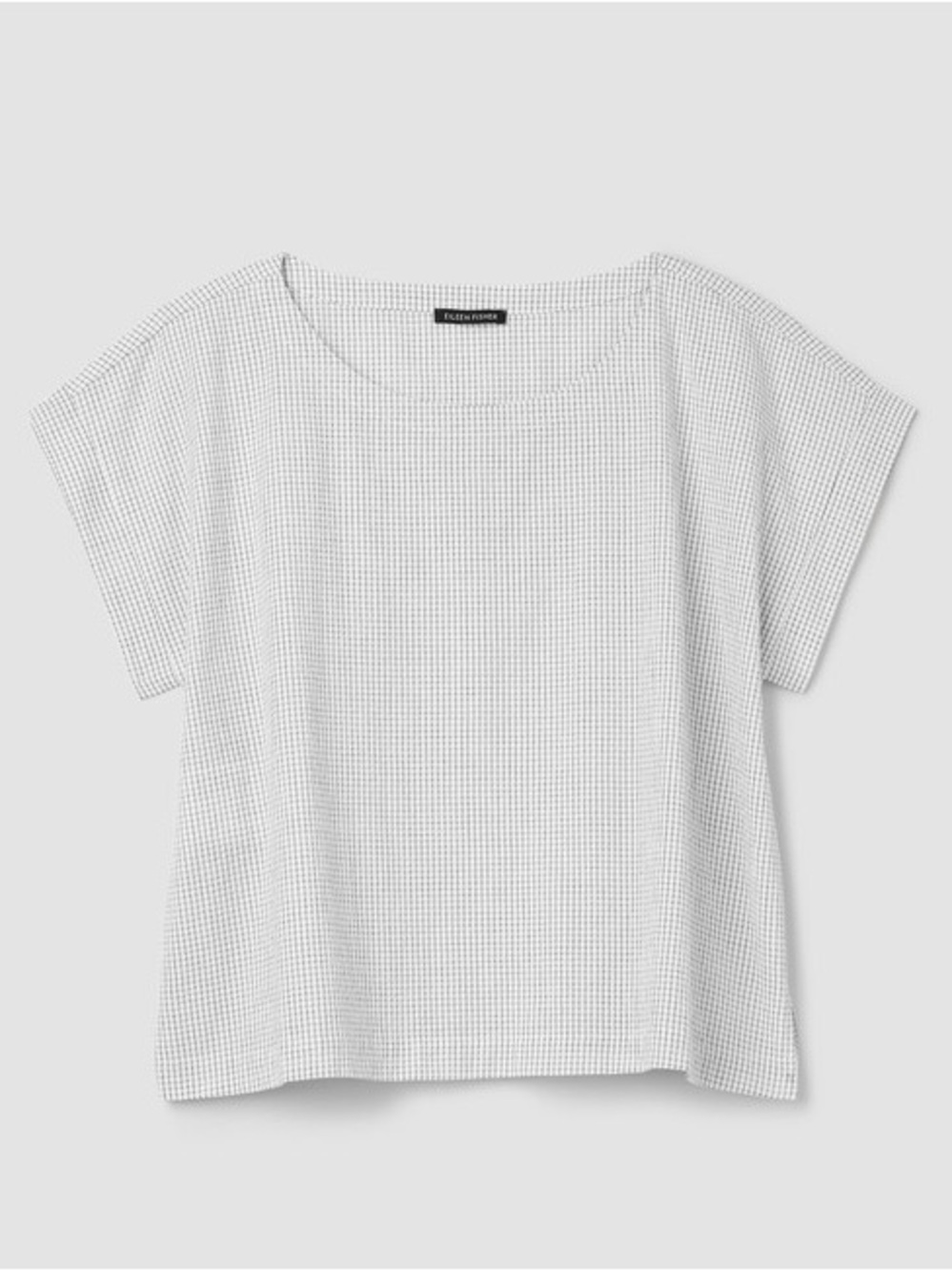 Eileen Fisher Ballet Neck Boxy Short-Sleeve Top